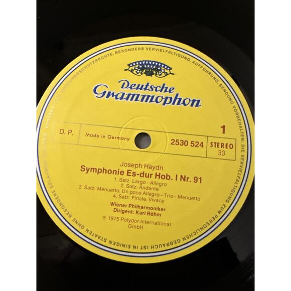 Karl Bohm Vienna Philharmonic Joseph Haydn Symphony 91 92 Oxford DGG 2530 524 - Picture 6 of 7